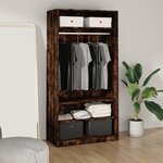 vidaXL Garde-robe chêne fumé 100x50x200 cm bois d'ingénierie