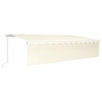vidaXL Auvent manuel rétractable avec store 6x3 m Crème