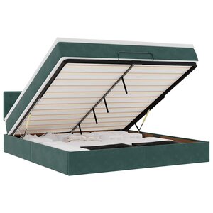 VidaXL Cadre de lit ottoman avec matelas vert foncé 180x200 cm velours