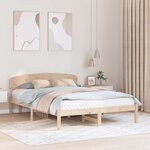 vidaXL Cadre de lit avec tête de lit 140x200 cm Bois massif Pin