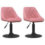 vidaXL Chaises pivotantes à manger lot de 2 Rose Velours