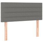 vidaXL Sommier à lattes de lit et matelas et LED Gris foncé 100x200 cm