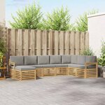 vidaXL Ensemble de canapés d'extérieur 6 pc Blanc et gris clair