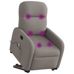 vidaXL Fauteuil inclinable de massage Taupe Tissu
