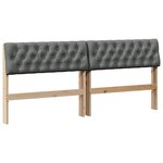 vidaXL Tête de lit capitonnée Gris foncé 180 cm Pin massif