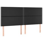 vidaXL Têtes de lit 4 Pièces Noir 100x5x78/88 cm Similicuir