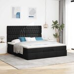 VidaXL Cadre de lit ottoman avec matelas noir 180x200 cm tissu