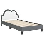 vidaXL Cadre de lit avec tête de lit Gris clair 90 x 200 cm PU
