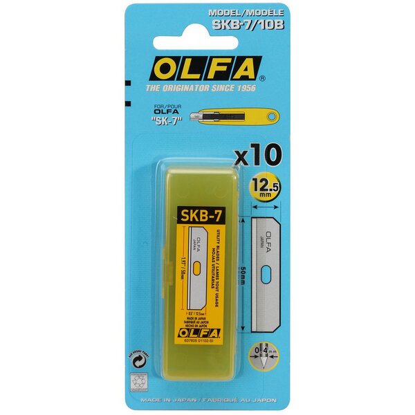 Lames de rechange SKB-7/10B pour cutter - 12,5 mm (paquet 10 unités)