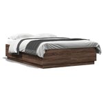 vidaXL Cadre de lit sans matelas chêne marron 120x200 cm