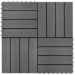 vidaXL Carreau de terrasse 11 Pièces Gris 30 x 30 cm WPC