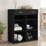 vidaXL Buffet noir 80x42 5x93 cm bois d'ingénierie