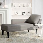 vidaXL Chaise longue avec coussin gris clair tissu en velours côtelé