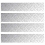 vidaXL Nez de marche Rectangulaire 4 Pièces Argenté 100 x 20 cm Aluminium