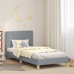 vidaXL Cadre de lit pour enfants avec tête de lit Gris clair tissu