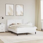 vidaXL Cadre de lit avec bandes LED Blanc 160 x 200 cm Simili cuir