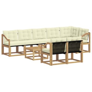 vidaXL Ensemble de canapés d'extérieur 9 pc Blanc et crème