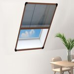 vidaXL Moustiquaire plissée pour fenêtre Aluminium Marron 80x160 cm