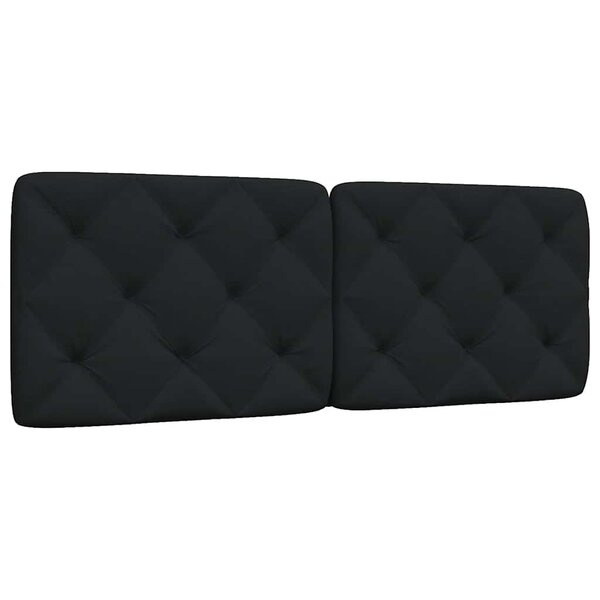 vidaXL Coussin de tête de lit noir 140 cm tissu