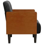 vidaXL Fauteuil avec accoudoirs noir 55 cm velours