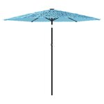 vidaXL Parasol de jardin avec mât en acier bleu 268x268x226 cm