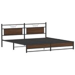 vidaXL Cadre de lit en métal sans matelas chêne marron 193x201 cm
