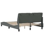 vidaXL Cadre de lit sans matelas gris foncé 140x190 cm tissu