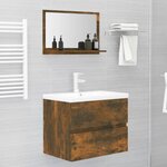 vidaXL Miroir de bain Chêne fumé 60x10 5x37 cm Bois d'ingénierie