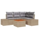 vidaXL Ensemble de canapé de jardin 5 Pièces Beige Poly rotin