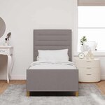 vidaXL Cadre de lit avec tête de lit Taupe 90 x 190 cm tissu