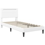 vidaXL Cadre de lit avec bandes LED Blanc 90 x 200 cm Simili cuir