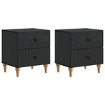 vidaXL Cabinet de chevet 2 pc Noir 43 x 34 5 x 48 cm Bois d'ingénierie