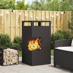 Feu de camp vidaXL Noir 50x50x100 cm Acier