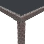 vidaXL Ensemble de bar de jardin 7Pièces coussins Résine tressée Marron