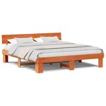 vidaXL Cadre de lit Marron cire 200 x 200 cm Bois massif en pin