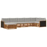 vidaXL Ensemble de canapés d'extérieur 7 pc Naturel et gris clair
