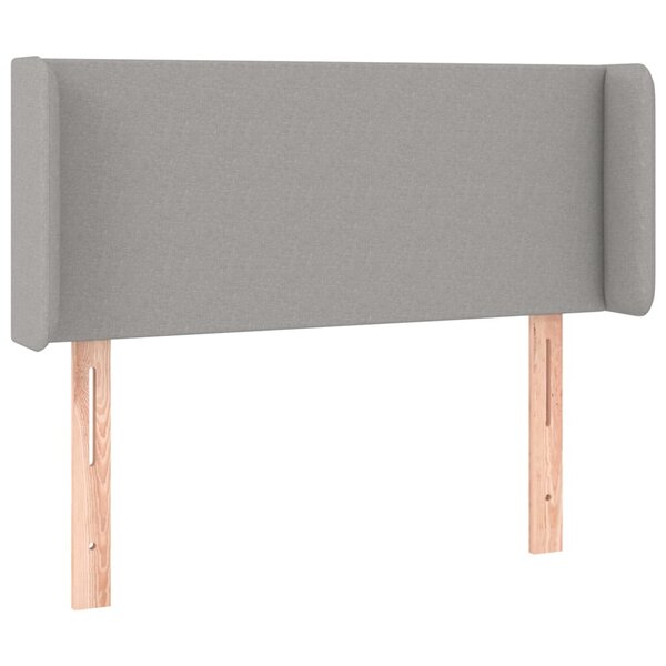 vidaXL Tête de lit avec oreilles Gris clair 93x16x78/88 cm Tissu