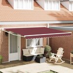 vidaXL Auvent manuel rétractable bordeaux 400x300 cm