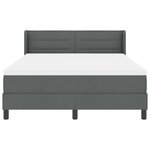 vidaXL Lit à ressorts avec tête de lit Gris foncé 190 x 140 cm tissu