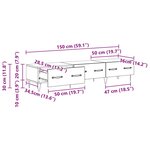 vidaXL Meuble TV Bois ancien 150 x 36 x 30 cm Bois d'ingénierie