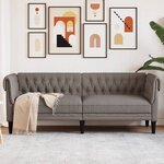 vidaXL Canapé Chesterfield 3 places taupe tissu