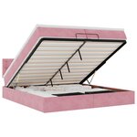 vidaXL Cadre de lit ottoman avec matelas rose 200x200 cm velours