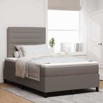 vidaXL Lit à ressorts avec matelas avec LED Taupe 120 x 200 cm tissu