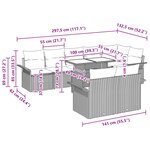 vidaXL Ensemble de canapé de jardin avec coussin 9 Pièces Gris Poly rotin