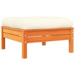 vidaXL Salon de jardin 7 Pièces avec coussins cire marron bois pin massif
