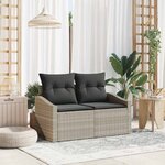 vidaXL Canapé de jardin avec coussin Gris 123 x 62 x 69 cm polyrotin