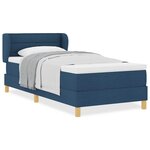 Lit à ressort vidaXL avec matelas Bleu 90x200 cm en tissu