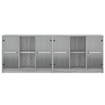 vidaXL Bibliothèque avec portes sonoma gris 204x37x75 cm