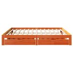 vidaXL Cadre de lit avec tiroirs sans matelas cire marron 180x200 cm