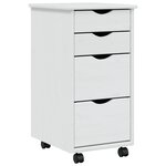 vidaXL Armoire roulante avec tiroirs MOSS blanc bois de pin solide